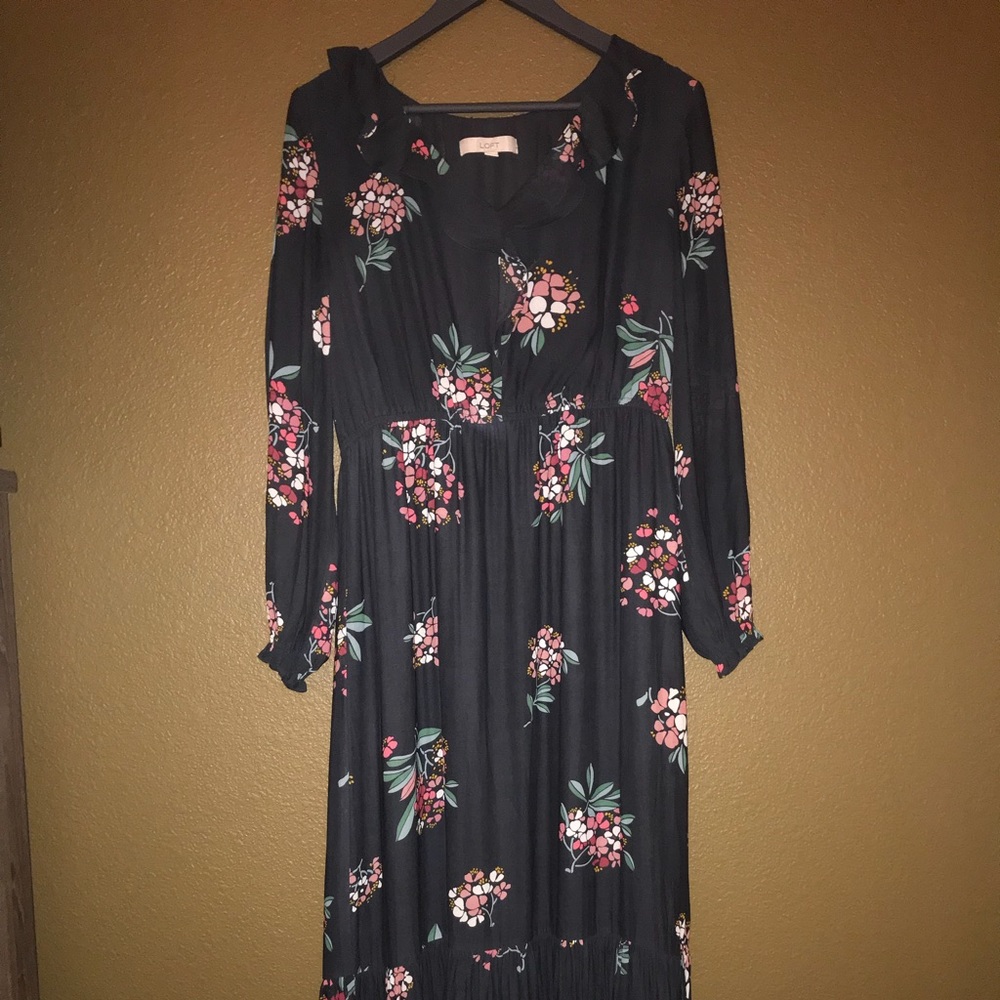 LOFT flower maxi dress
